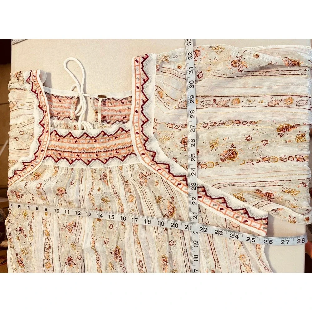 Free People Dance Magic Tunic‎ Womens Medium Embroidered Mini Dress Boho
